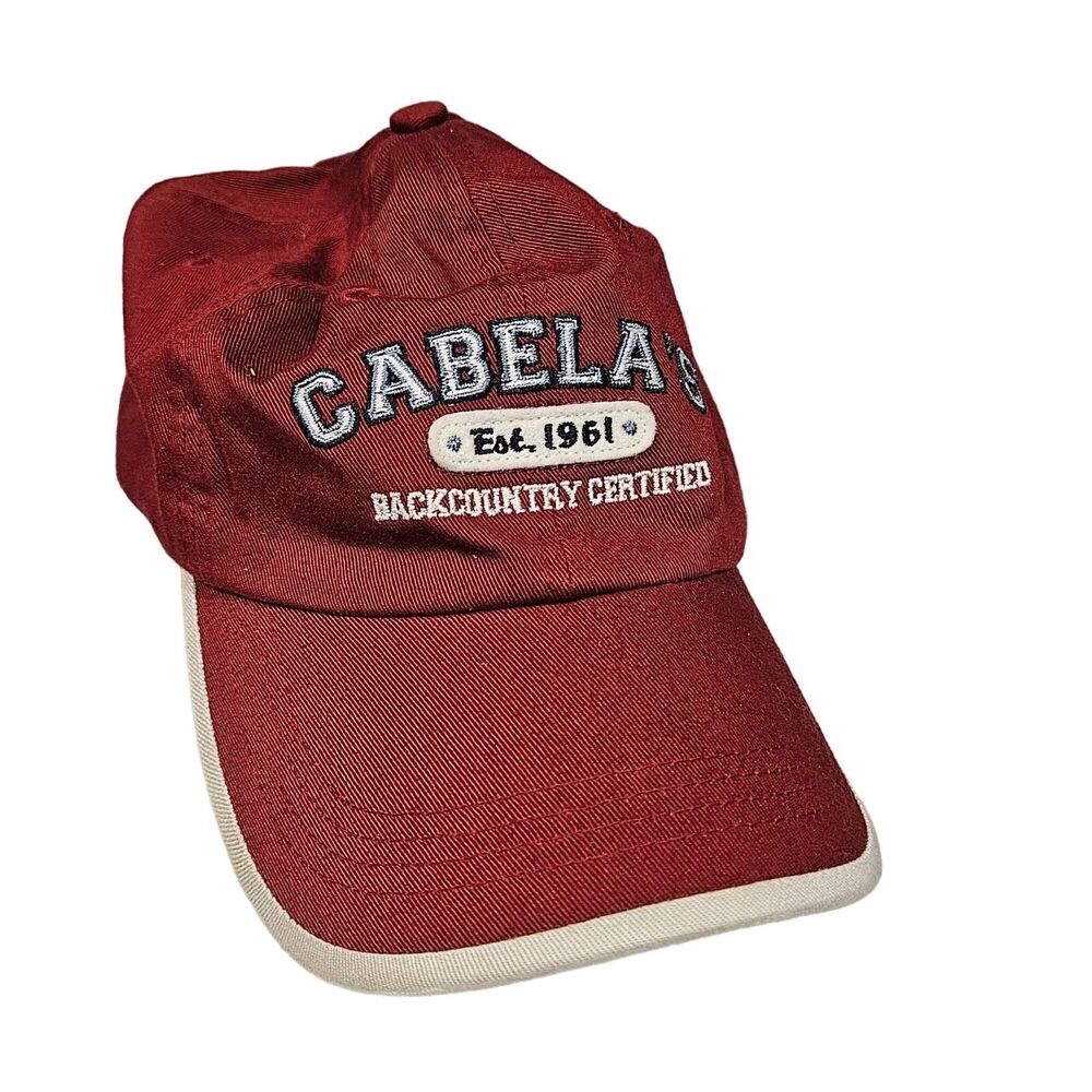 Cabela's Est 1961 Backcountry Certified Men's Maroon Baseball Hat Cap Size OS